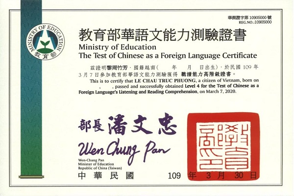 Chứng chỉ TOCFL