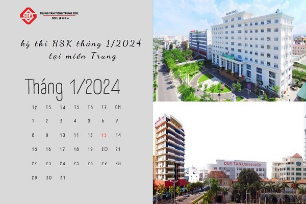 thi hsk tháng 1 năm 2024 tại miền Trung